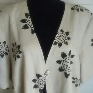 Another Thyme Linen Blend Two Button Blazer